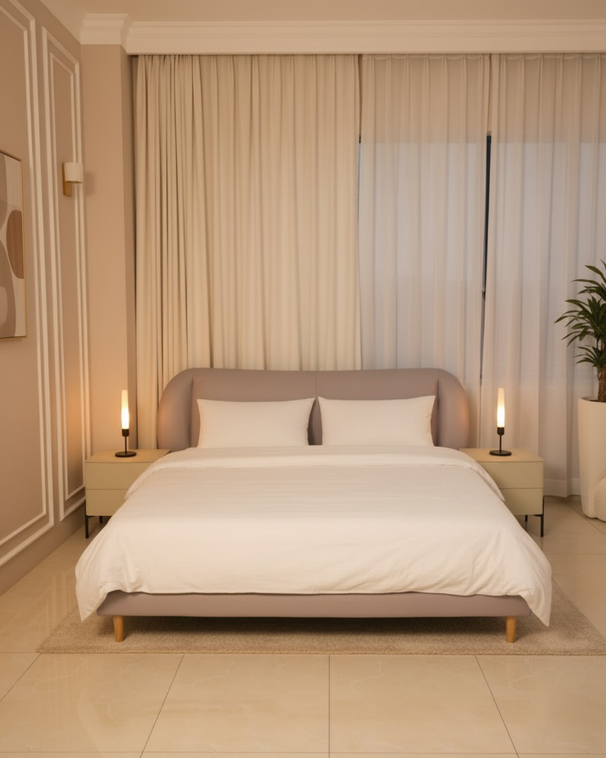 Lazio Curve Upholstered Bed